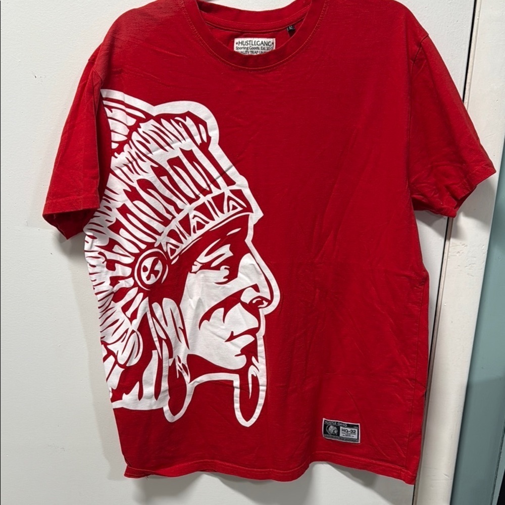 Hustle Gang Red Graphic T-Shirt for Men